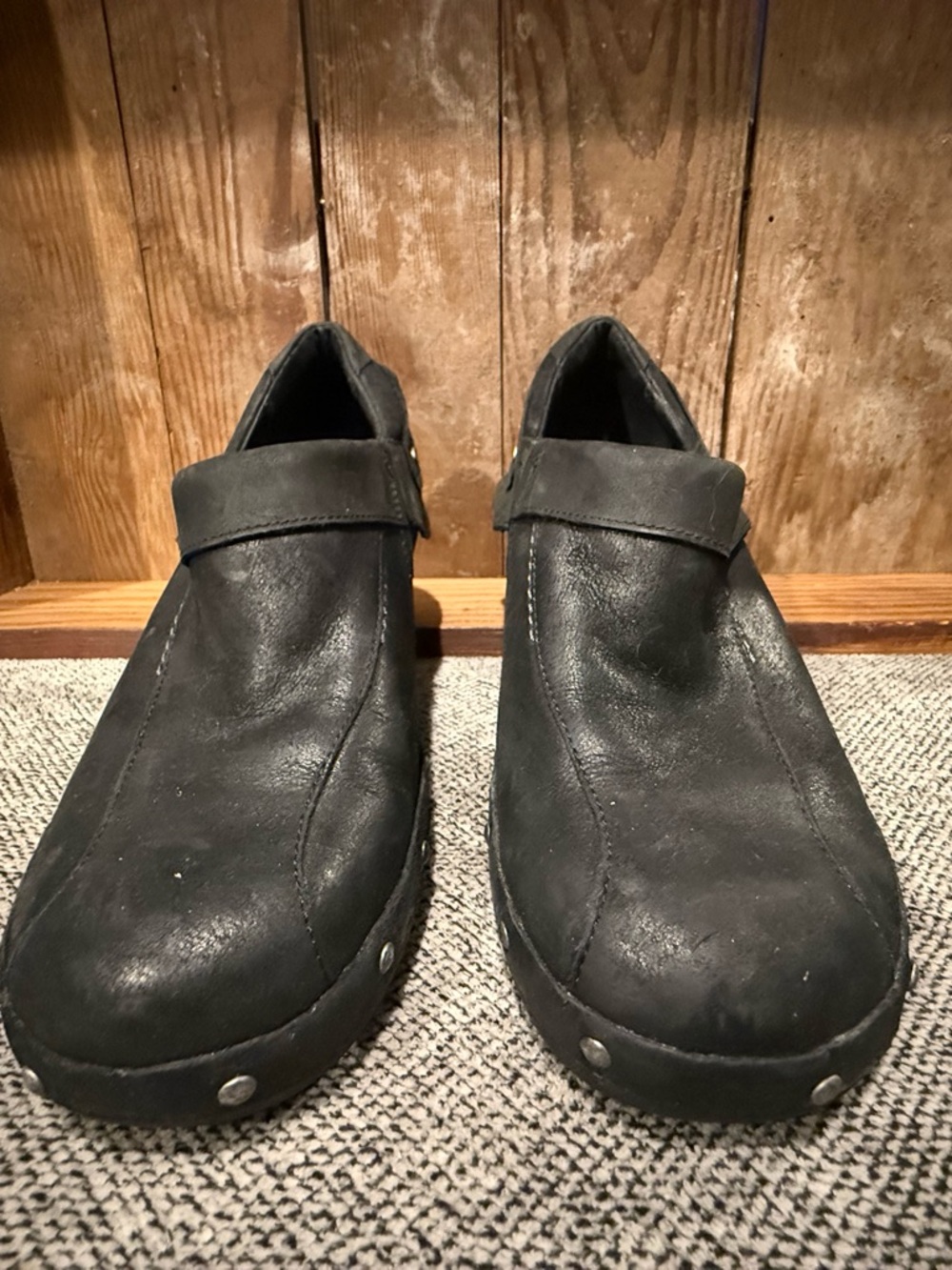 Merrell Black Slip-On Leather Loafers